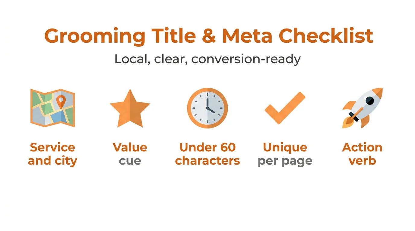 Grooming Title & Meta Checklist