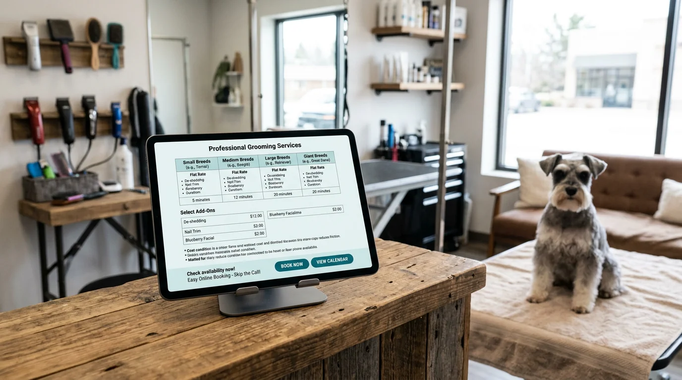 Grooming Pricing Pages that Convert: Transparent Tiers and Booking Prompts