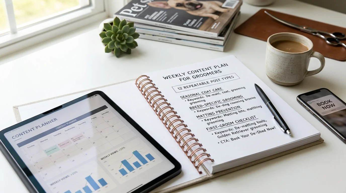 Weekly Content Plan for Groomers: 12 Blog Templates that Drive Bookings